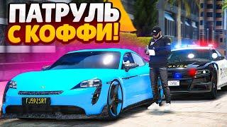 ПАТРУЛЬ ТРАССЫ С КАДЕТОМ КОФФИ И ПРОБУЮ ВЫБИТЬ БРОНЕЖИЛЕТ НА 25.000РУБ GTA 5 RP SUNRISE