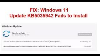 FIX Windows 11 Update KB5035942 Version 23H222H2 Fails to Install