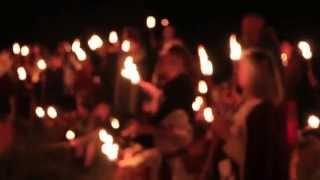 Wardrunas Einar Selvik Singing Helvegen on the Borre Grave Mounds in Norway