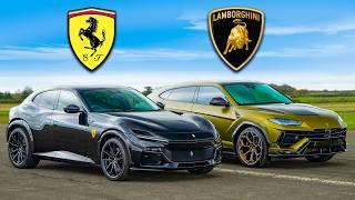 Ferrari Purosangue v Lamborghini Urus DRAG RACE