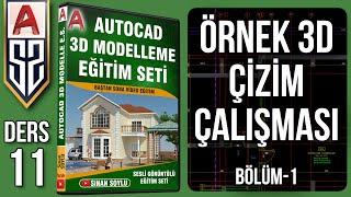 11 Autocad 3D Çizim Projesi Örnek Çalışma Bölüm-1  Autocad Eğitim Seti Dersleri