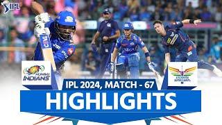 MI vs LSG IPL 2024 Highlights Mumbai Indians vs Lucknow Super Giants  Full Match Highlights