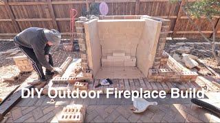 DIY Outdoor Fireplace TIMELAPSE Build