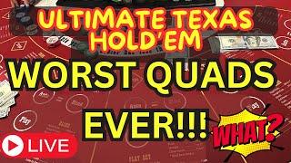 LIVE ULTIMATE TEXAS HOLD ‘EM in Las Vegas WORST QUADS EVER