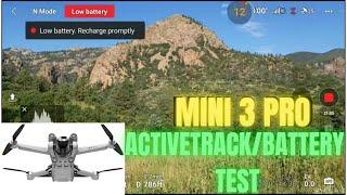 DJI MINI 3 PRO ACTIVE TRACKBATTERY TEST -Fly til it Almost dies