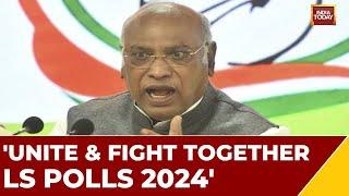 Cong President Kharge Before Opposition Meeting In Patna Unite & Fight Together Lok Sabha Polls