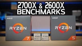 AMD 2700X & 2600X Benchmarks vs 8700K 1800X & 1600X RYZEN 2 LAUNCH