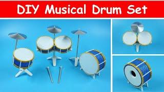 How to Make Musical Drum Set  DIY Musical Drum Set