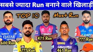 IPL 2024 में सबसे ज्यादा रन बनाने वाले खिलाड़ी  Top 10 Highest Run scorers In IPL 2024