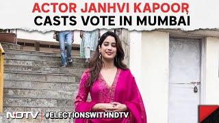 Celebrity Voting Today  Actor Janhvi Kapoor Casts Vote At A Polling Station In Mumbai