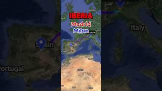 Madrid - Milan  Iberia Footbal Fan Flight Route #aviation