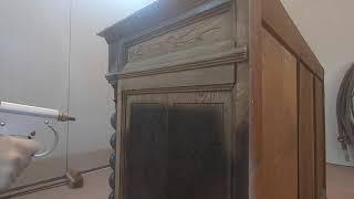 Sandblasting wood - Aérogommage  sablage armoire en bois