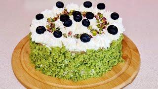 ШПИНАТНЫЙ ТОРТ С ГОЛУБИКОЙ  SPINACH CAKE WITH BLUEBERRY