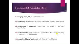 Lec#12 Professional EthicsFundamental Principles issued by IESBAThreats to Fundamental Principles