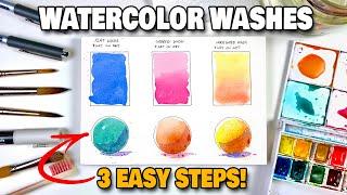 How to Add WATERCOLOR WASHES in 3 Easy Steps Basic Beginner Techniques