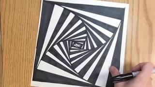 Black and White Op Art Swirl