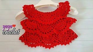 كروشية بلوزة طبقات رائعة  بغرزة المروحة  خطوة بخطوة - Crochet baby blouse layers