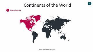 Continents of the World Map Infographics - Animated PowerPoint Template