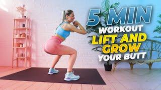 5 Minute Workout to LIFT YOUR BUTT- Quick Fit Fun Fat Burning Exercises at Home