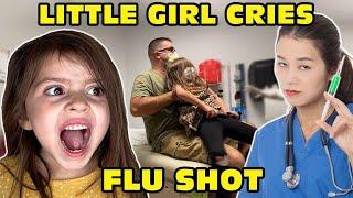Little Girl Temper Tantrum  Kicking And Screaming During Her Flu Shot