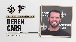 Derek Carr talks Falcons rivalry Erik McCoys injury  New Orleans Saints