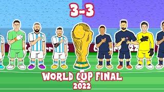 MESSI WINS THE WORLD CUP Argentina vs France 3-3 Cartoon Goals Highlights Final 2022 Penalties