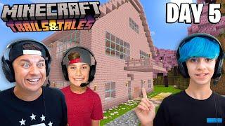 LIVE - Finishing our SMP House Minecraft 1.20 Trails & Tales Day 5