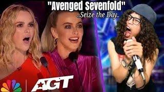 very emotional singing the song Avenged Sevenfold - Seize the Day  Americas Got Talent