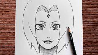 How to draw Tsunade  Easy anime sketch