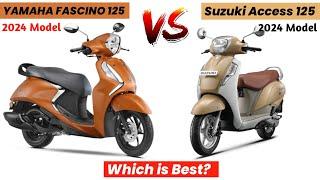 2024 Yamaha Fascino 125 VS Suzuki Access 125  OBD2 & E20  On Road Price  Mileage  Top Speed