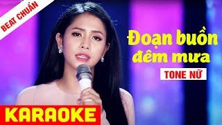 KARAOKE PHƯƠNG Ý - Đoạn Buồn Đêm Mưa - Tone Nữ Beat Chuẩn  Võ Hoàng Karaoke