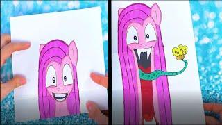 MLP Pinkamena Flutterbat and Twivine Sparkle Halloween Easy Paper Craft ideas