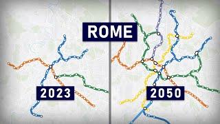 Evolution of the Rome Metro 1955-2050 animation