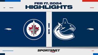 NHL Highlights  Jets vs. Canucks - February 17 2024