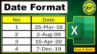 How to change Date Format In Microsoft Excel   change Date Format In  Excel #Date_Format_Excel