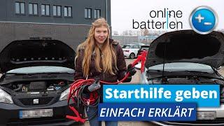 Starthilfe geben  Tutorial  Batterie überbrücken