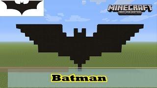 Minecraft Pixel Art Tutorial and Showcase Simple Batman Symbol Logo from The Dark Knight Rises