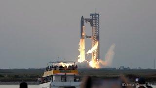 SpaceX Incredible Starship Flight 5 & Super Heavy Rocket Catch from South Padre Island Texas