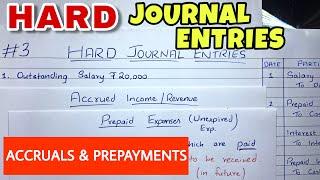 HARD Journal Entries by Saheb Academy - Class 11  B.COM  CA Foundation