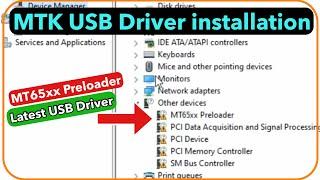 Install Latest MTK MediaTek Mobile USB Driver In Windows 10  Fix MT65xx Preloader