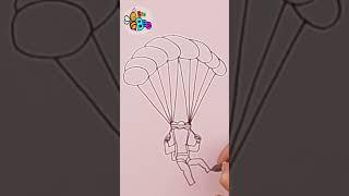 How to draw a Parachute #drawing #drawinganimals #drawingforkids #howtodraw