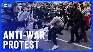 Anti-War Protest Turns Violent  10 News First