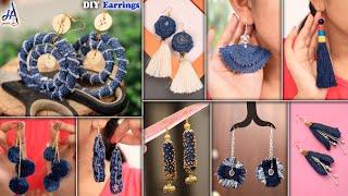 Fancy DIY Earrings From Old Jeans - DIY Jewelry