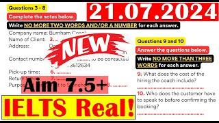 IELTS LISTENING PRACTICE TEST 2024 WITH ANSWERS  21.07.2024