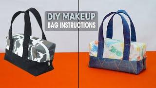 DIY Two instructions to make a makeup bag from old military uniform and jeans