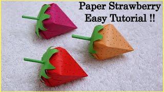 Easy Paper Strawberry  DIY Origami Strawberry Tutorial  How To Make A Paper Strawberry  Steps