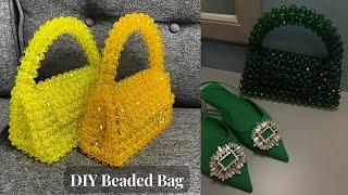 HOW TO MAKE SIMPLE BALENCIAGA HOURGLASS BEADED BAG  DIY BEADED BAG  BEGINNER FRIENDLY TUTORIAL