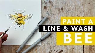 Paint A Line And Wash Watercolour Bee