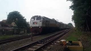 Indonesian Railways   Fast Train Passing at Karawang Station