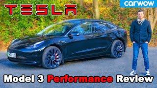Tesla Model 3 Performance 2021 review see how quick it is 0-60mph... And easy to drift